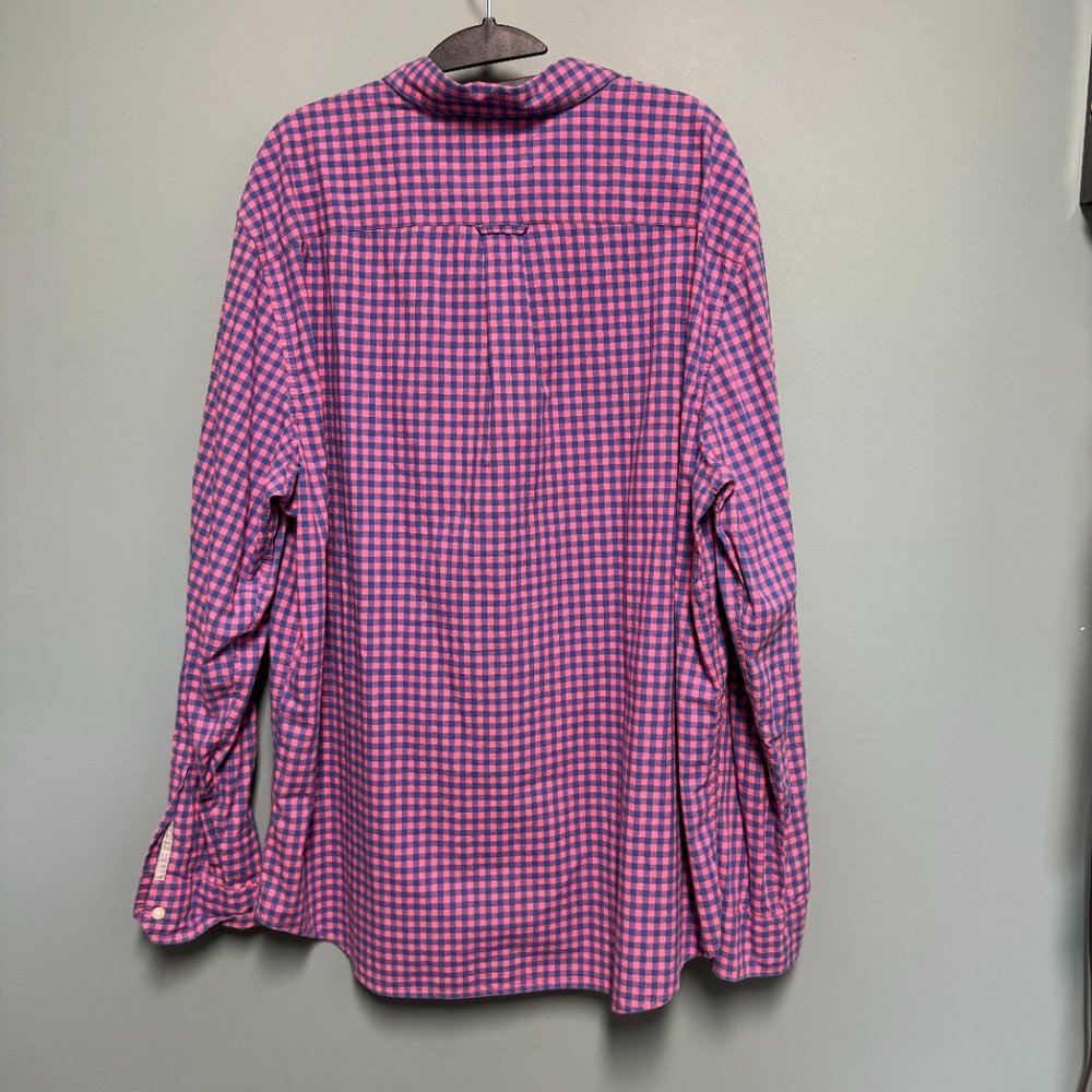 American Eagle Men's XXL Shirt Gingham Long Sleeve Seriously Soft Pink Blue - Picture 4 of 11